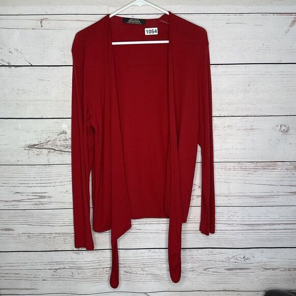 Bay Road‎ Merinos Womens L-16 Open Tie Front Cardigan Sweater Red New Zealand - Picture 5 of 9